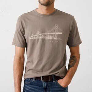 Banana Republic Men's Graphic T, Rock Grey, Large, New w/ Tags